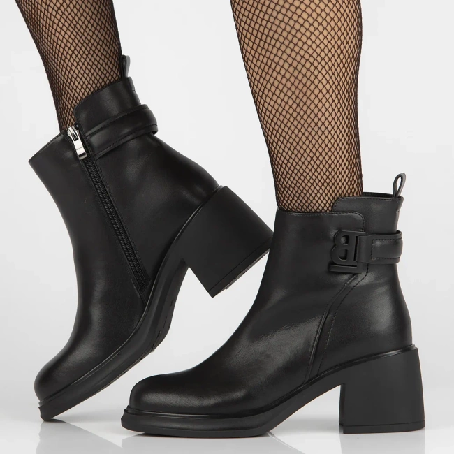 Leather ankle boots DBT6547/24 BK black