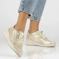 Leather sneakers Filippo DP6209/24 GO gold