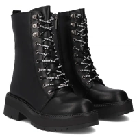 Skórzane botki typu workery Filippo DBT7256/25 BK czarne