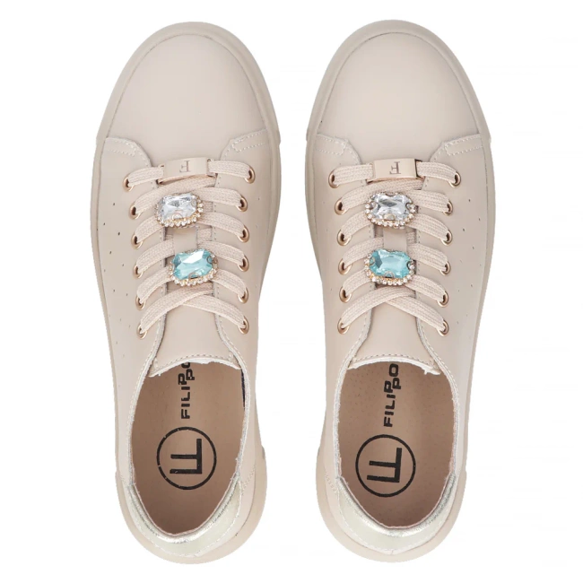 Leather sneakers Filippo DP6854/25 BK black