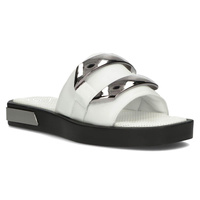 Skórzane klapki Filippo DK3903/22 WH białe