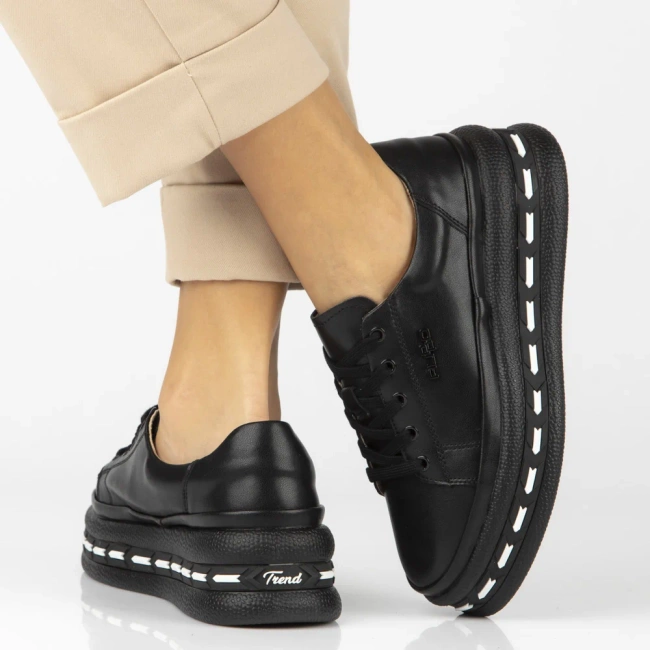 Leather sneakers Filippo DP7119/25 BK black