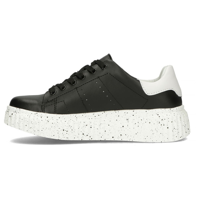 Skórzane Sneakersy Filippo DP4404/23 BK WH czarne