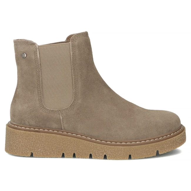Skórzane botki na platformie Filippo DBT7261/25 BK czarne
