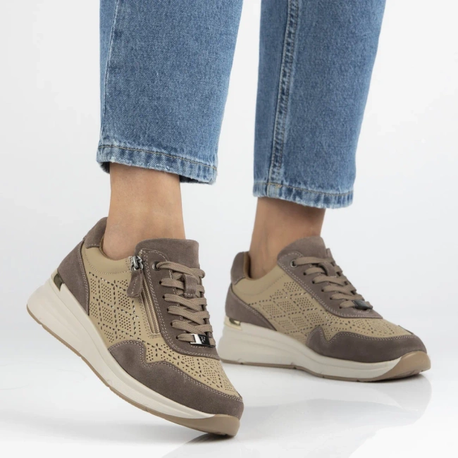 Skórzane sneakersy Filippo DP7101/25 BE beżowe
