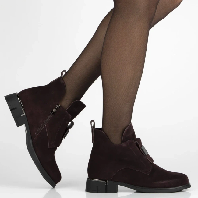 Leather ankle boots DBT7244/25 BG maroon
