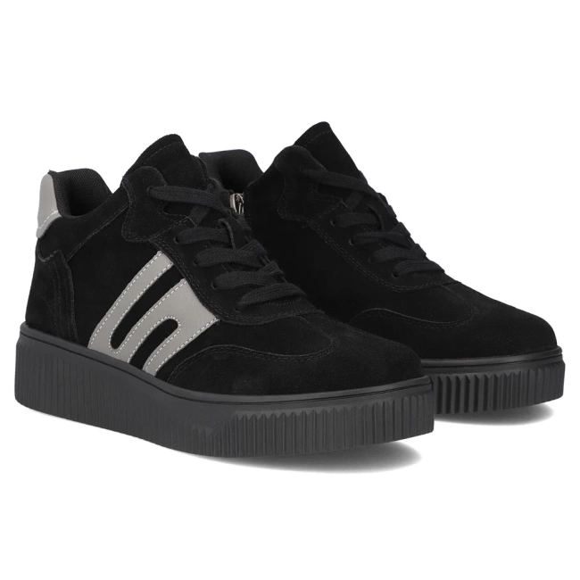 Leather sneakers Filippo DP7425/25 BK black