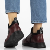 Leather ankle boots DBT7168/25 BG maroon