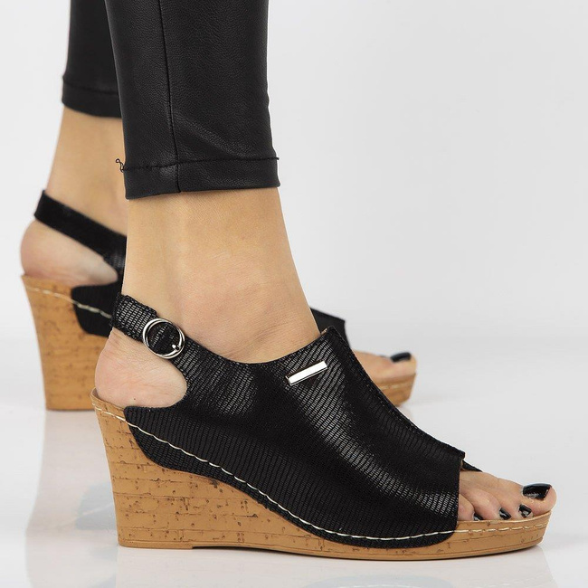 Leather sandals Filippo DS784/20 BK black