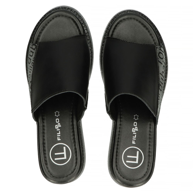 Leather flip-flops Filippo DK4402/23 BK black