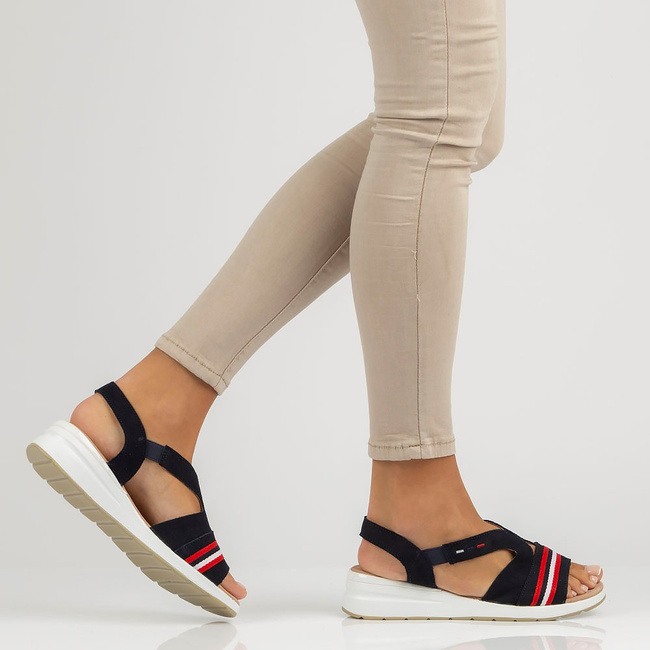 Leather sandals Filippo DS3500/23 NV navy
