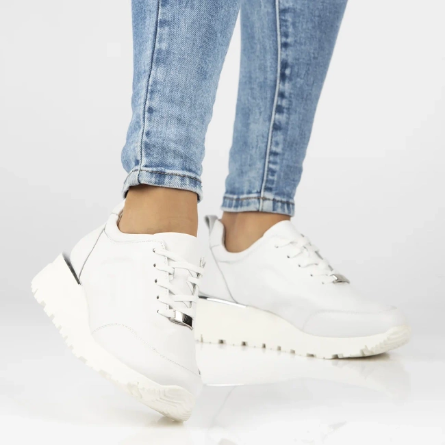 Leather sneakers Filippo DP6849/25 WH white