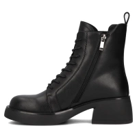 Skórzane botki na obcasie Filippo DBT6550/25 BK czarne
