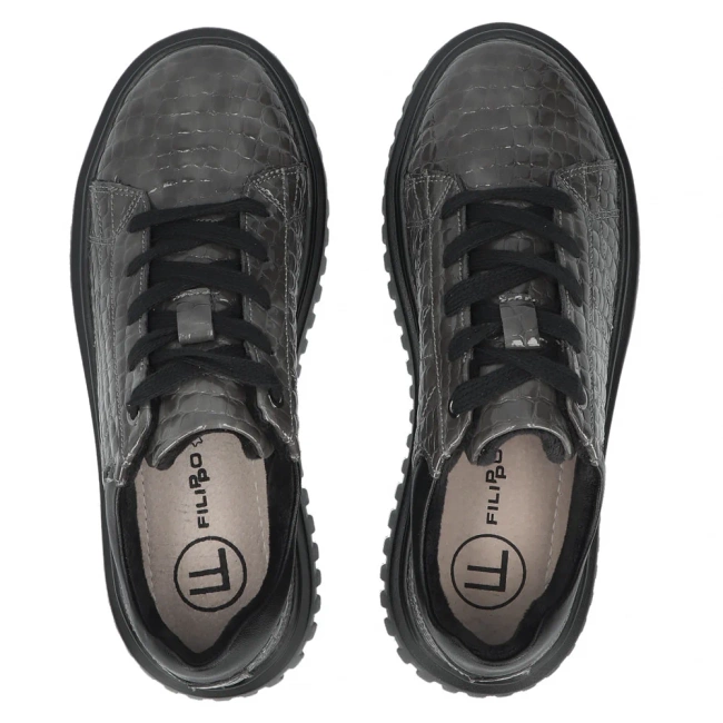 Skórzane sneakersy Filippo DP6766/25 GR szare