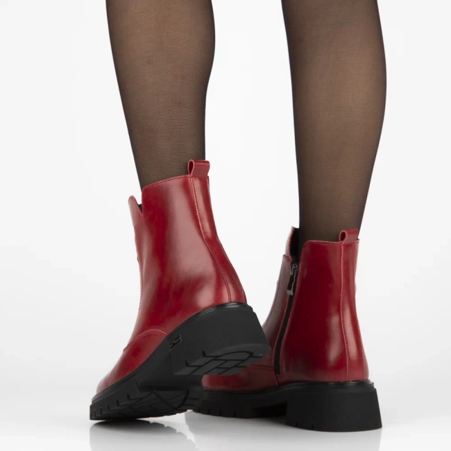 Leather ankle boots Filippo DBT7148/25 RD red