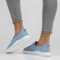 Skórzane półbuty Filippo DP3622/22 BL niebieskie