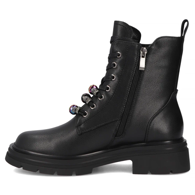 Skórzane botki Filippo DBT7347/25 BK czarne