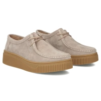 Skórzane półbuty na platformie Filippo DP7500/26 BE beżowe