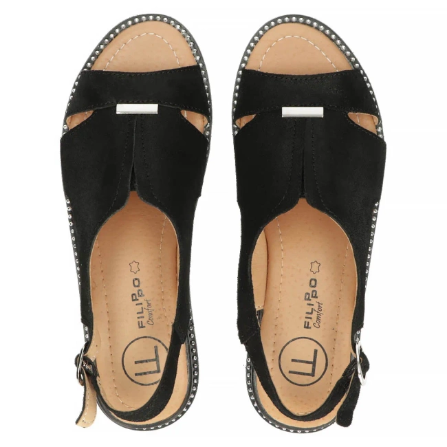 Leather sandals Filippo DS4470/25 BK black
