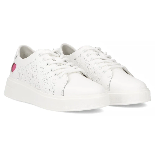 Leather sneakers Filippo DP6701/25 WH white