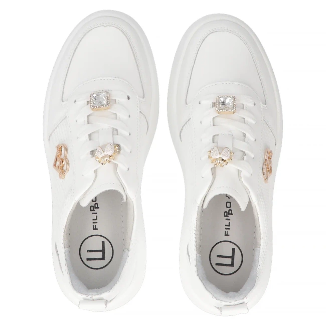 Leather sneakers Filippo DP6784/25 WH white