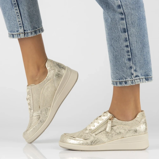 Leather sneakers Filippo DP6209/24 GO gold