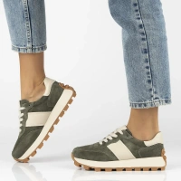 Skórzane sneakersy Filippo DP7112/26 KH khaki