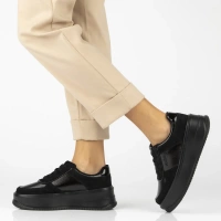 Skórzane sneakersy Filippo DP7124/25 BK czarne