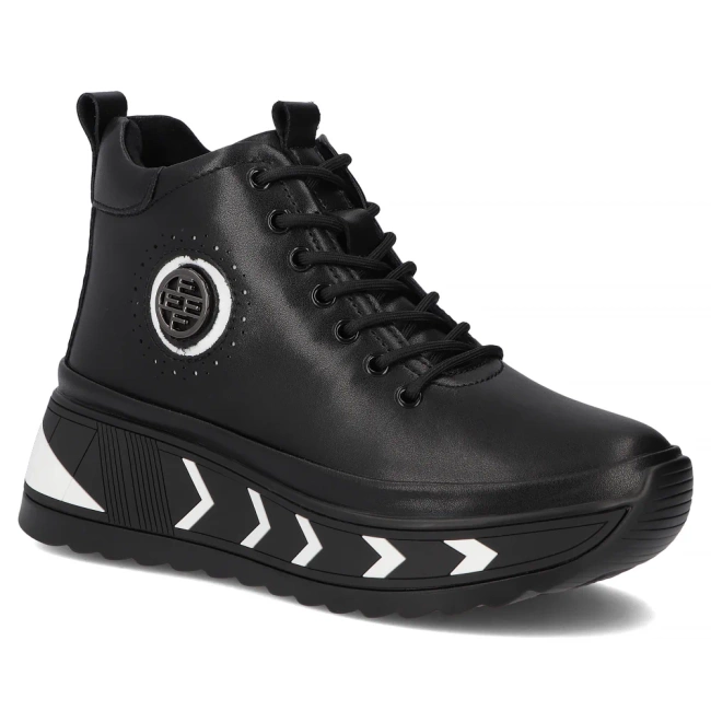 Leather ankle boots DBT4214/25 BK WH black