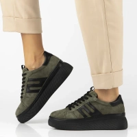 Skórzane sneakersy Filippo DP7175/25 KH khaki