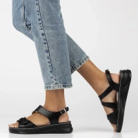 Leather sandals Filippo DS7043/25 BK black