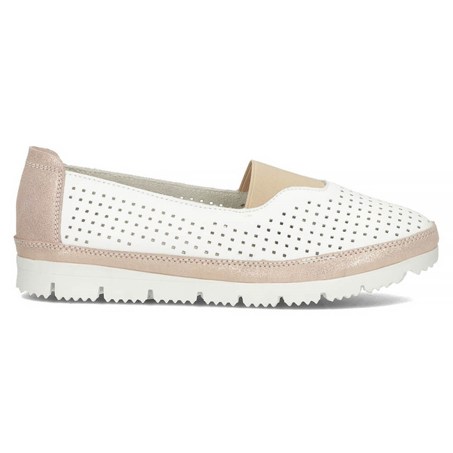 Skórzane półbuty Filippo DP4588/23 WH GO białe