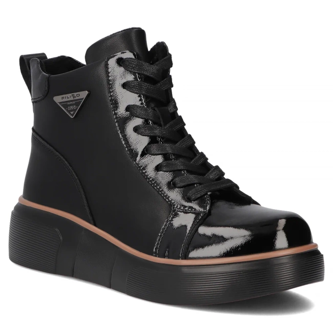 Leather ankle boots DBT6453/25 BK black