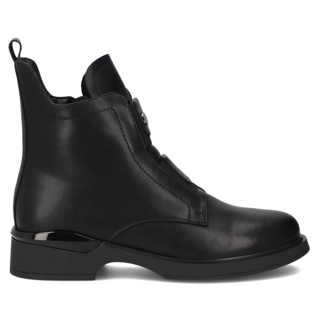 Skórzane botki Filippo DBT7219/25 BK czarne