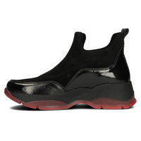 Skórzane półbuty na platformie Filippo DP4202/22 BK czarne