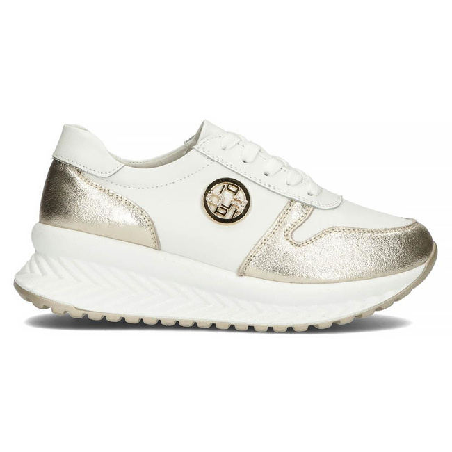 Skórzane Sneakersy Filippo DP3547/22 WH GO białe