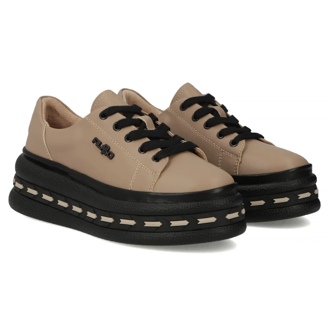 Leather sneakers Filippo DP7119/25 TP taupe