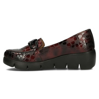 Skórzane półbuty na koturnie Filippo DP4128/23 BG bordowe