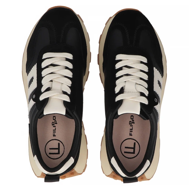 Leather Sneakers Filippo DP6743/25 BK black
