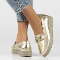 Skórzane mokasyny Filippo DP3334/24 GO złote