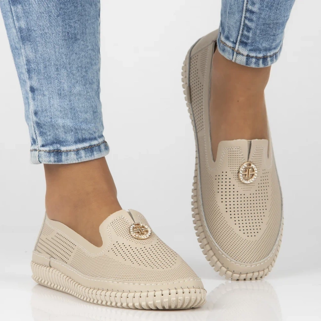 Skórzane półbuty Filippo DP6838/25 BE beżowe