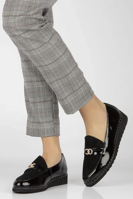 Skórzane mokasyny Filippo DP1515/24 BK czarne