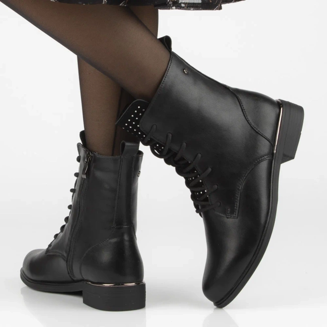 Leather ankle boots Filippo DBT4747/25 BK D black