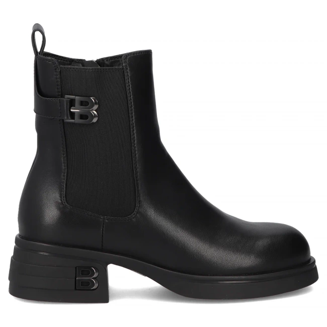 Skórzane botki na obcasie Filippo DBT7195/25 BK czarne