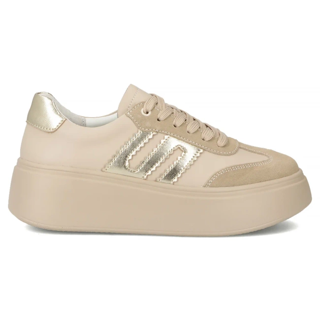 Skórzane sneakersy Filippo DP7289/25 BE GO beżowe