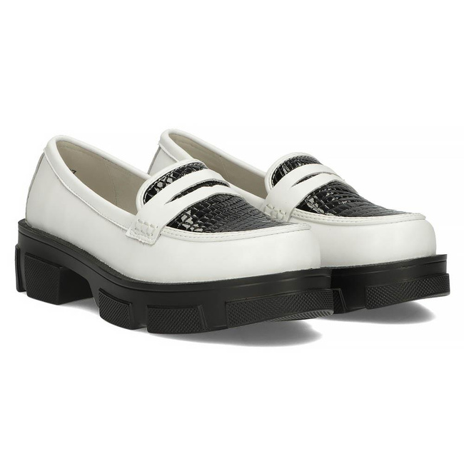 Leather shoes Filippo DP3695/22 WH BK white