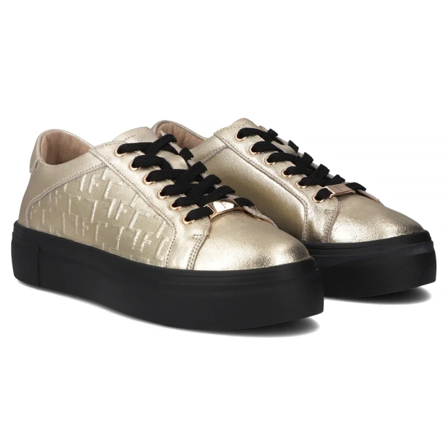 Leather sneakers Filippo DP6850/25 GO gold