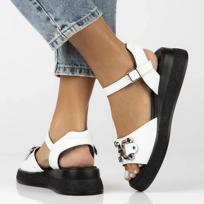 Leather sandals Filippo DS6755/25 WH white