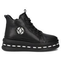 Leather ankle boots Filippo DBT7120/25 BK black