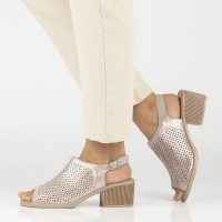 Skórzane sandały Filippo DS4475/24 PI różowe